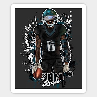 Beware the 6! Devonta Smith Slim Reaper Illustration Sticker